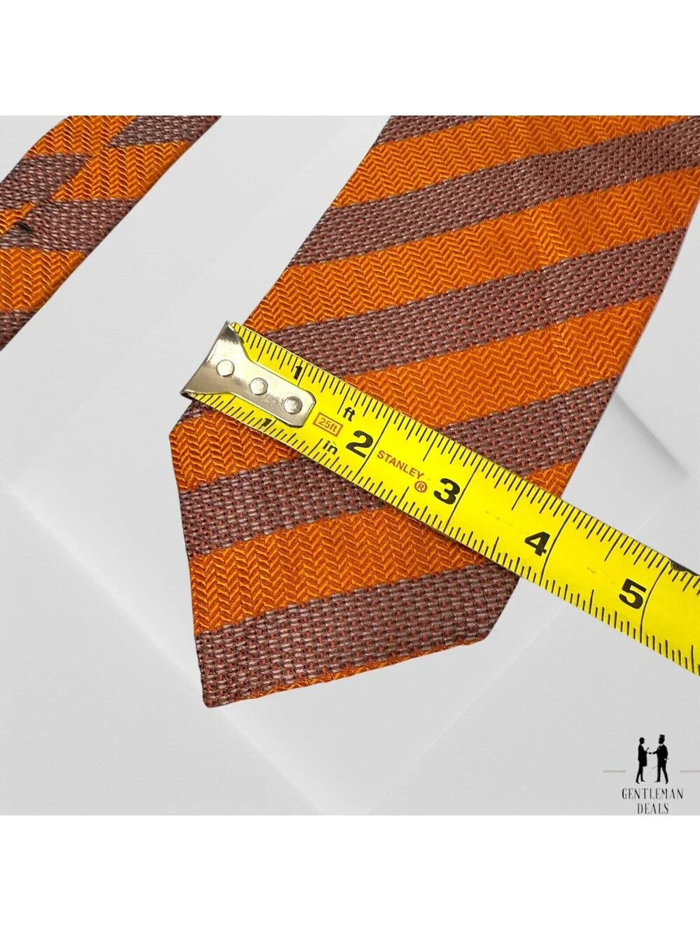 Jos. A. Bank Signature Men's 100%  Silk Necktie Striped Awning Knit Long 58x4